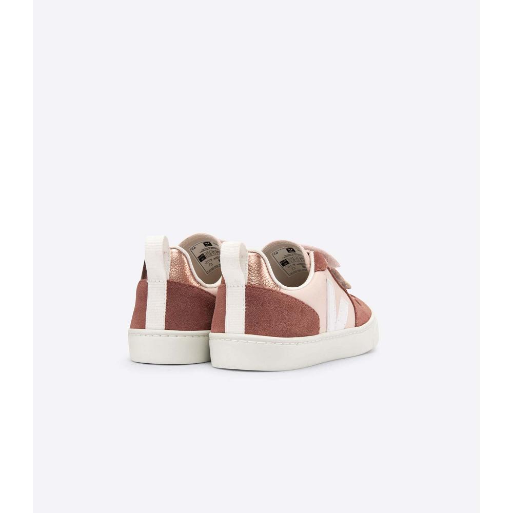 Kids' Veja V-10 CHROMEFREE Sneakers Brown | ZA 854JPQ